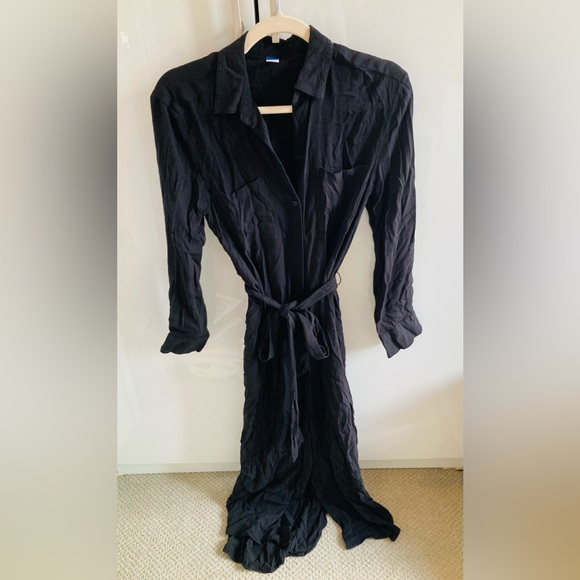 Old Navy black button down midi dress size XS - Picture 1 of 8